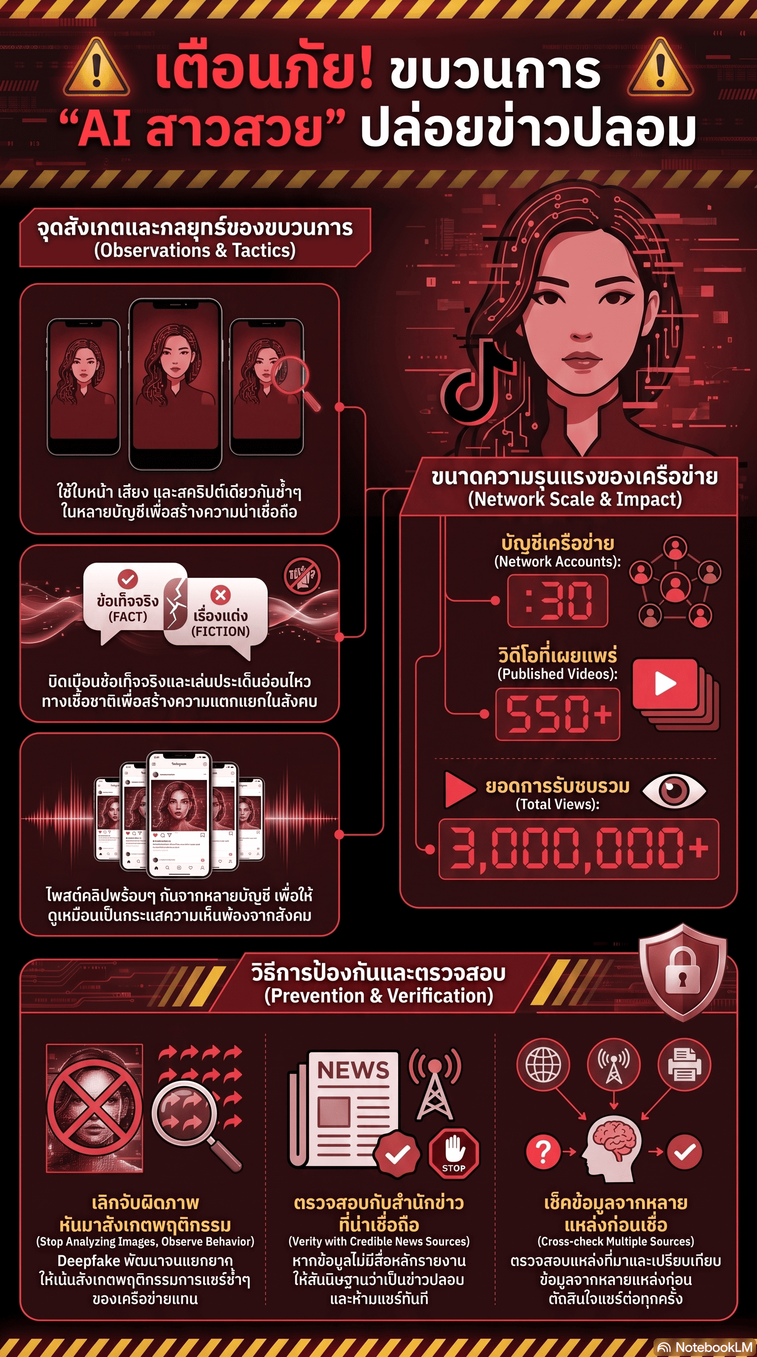 เตือนภัย! ขบวนการใช้สาวสวยสร้างจากเอไอ ปล่อยข่าวปลอม